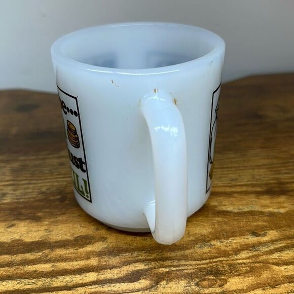 Vintage Glasbake Milk Glass Coffee Mug I’d Rather Be Rich than Beautiful - Picture 2 of 6